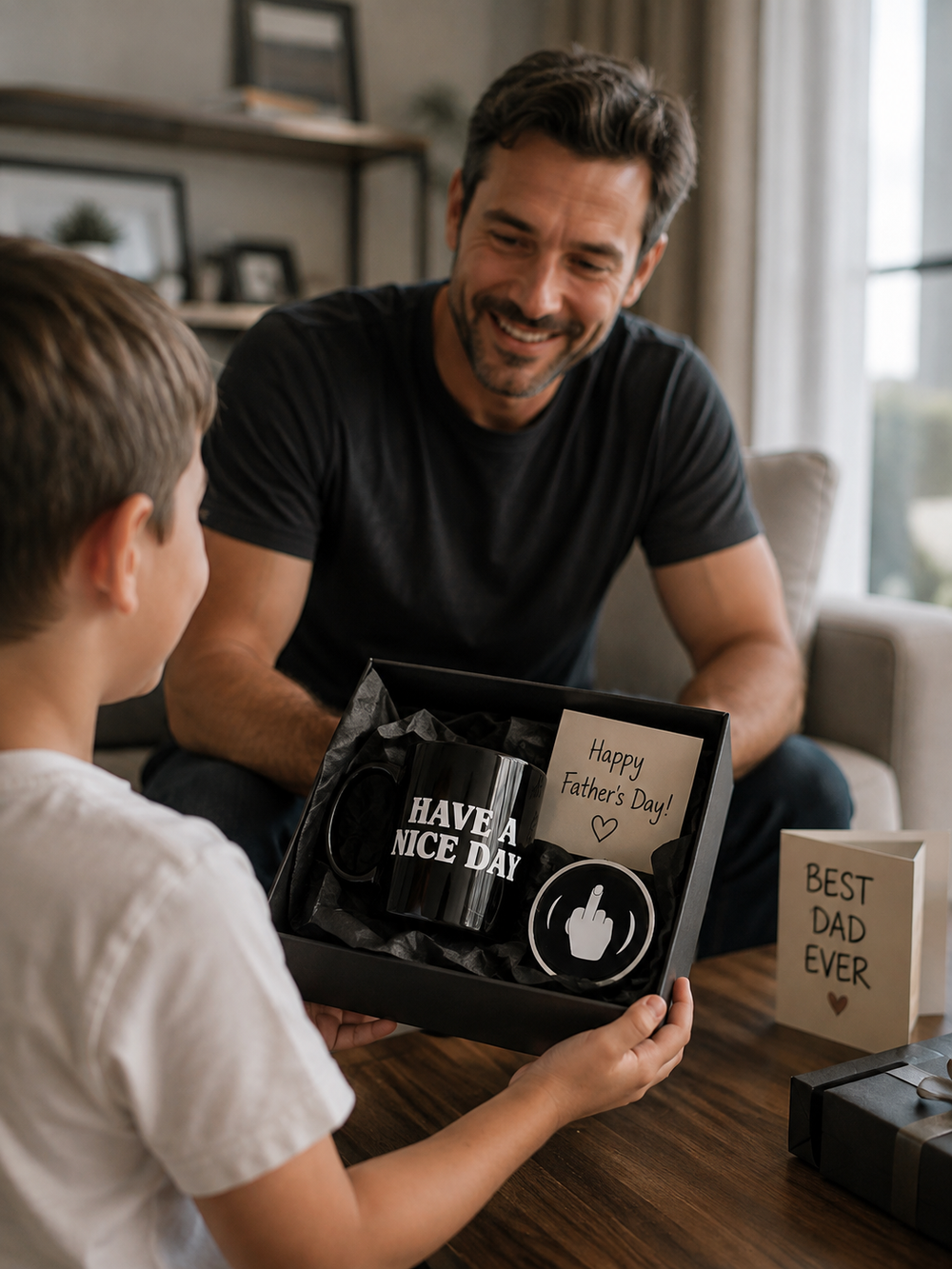 The Bottoms Up mug being used at home